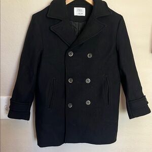 Zara Black Peacoat Structured 11-12